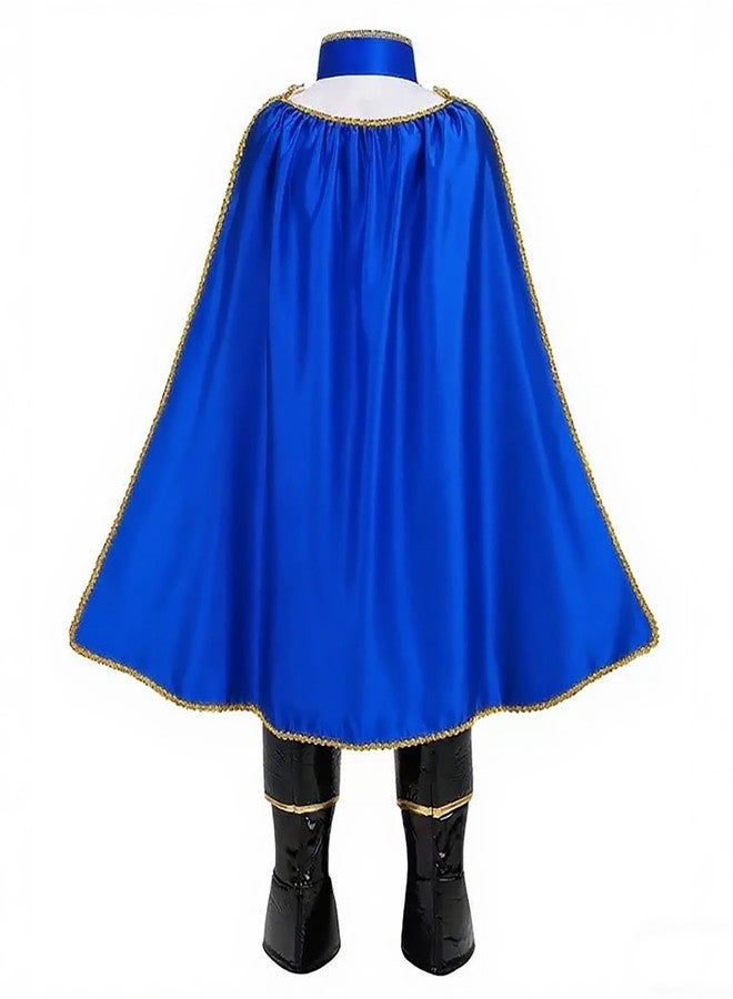 Akokvlar 9 Pcs Prince Charming Costume for Boys Medieval Royal King Outfits for Kids (Blue, 7-8 Years) - Image 2